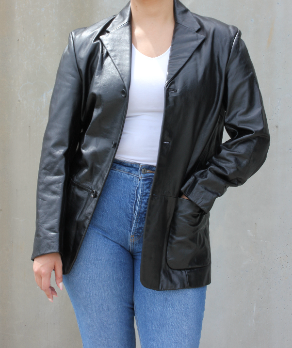 Black Leather Blazer